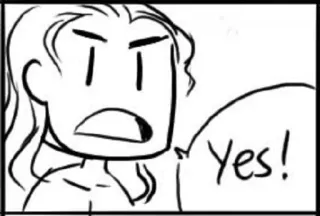 👍 Yes! speech bubble, exclamation, affirmative, cartoon telegram sticker
