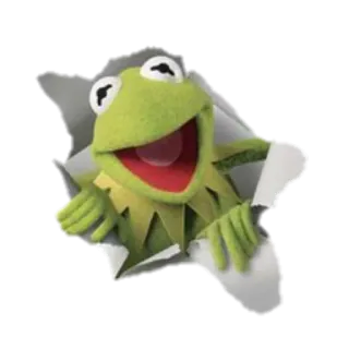 😃 Kermit the Frog Kermit, grenouille, Muppet, marionnette, vert, personnage, mème telegram sticker