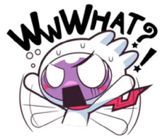 🙀 NUH UH Anime, Kartun, Terkejut, Lucu, Putih, Merah muda telegram sticker