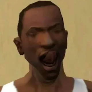 🌟 CJ Grand Theft Auto: San Andreas CJ, Grand Theft Auto, San Andreas, Video game, Personagem, Língua, Meme whatsapp sticker