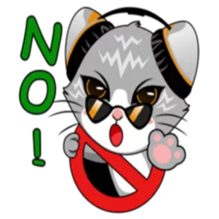 😔 NO! gato, sin símbolo, prohibición, rechazo whatsapp sticker