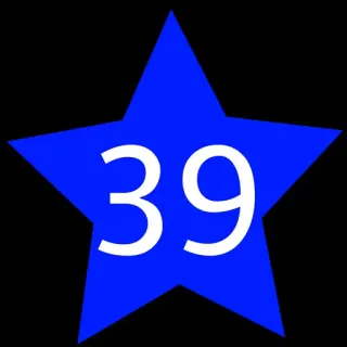 3⃣ 39 nomor, bintang, biru telegram sticker