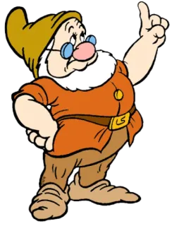 ☝️ Doc nano, cartone animato, occhiali, Disney, Sette Nani telegram sticker