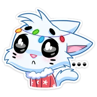 🥺 ... gato, fofo, natal, inverno, floco de neve, suéter, luzes, emoji telegram sticker