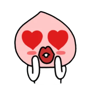 ❤ pêssego, beijo, corações, amor, fofo telegram sticker