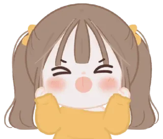 😄 Dessin animé, Fille, Mignon, Autocollant, Emoji whatsapp sticker