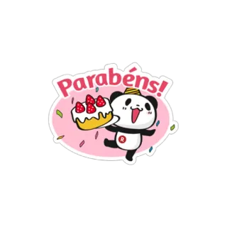 🎂 Parabéns! おめでとう, お祝い, パンダ, ケーキ, ハッピー telegram sticker