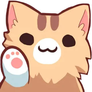 ✋ gato, lindo, kawaii, animal, mascota, gatito, saludando, saludo telegram sticker