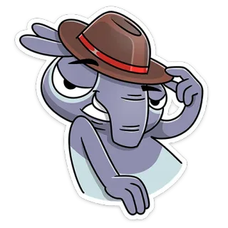🥴 Dibujo animado, Animal, Sombrero, Divertido, Personaje telegram sticker