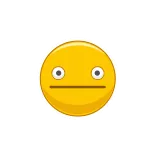 😐 絵文字, 顔, 無表情, 黄色, 表情, ニュートラル whatsapp sticker