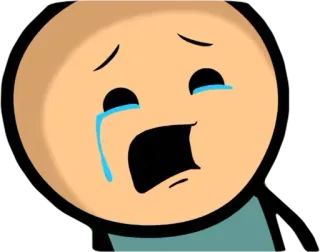 😢 pleurer, triste, larmes, émotionnel, Cyanide and Happiness whatsapp sticker