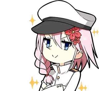 😏 Anime, Garota, Fofa, Brilhos, Personagem, Desenho, Chapéu, Flor whatsapp sticker