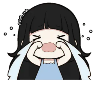 😭 @sigilo_packs llorando, triste, lágrimas, dibujos animados, anime, chica telegram sticker