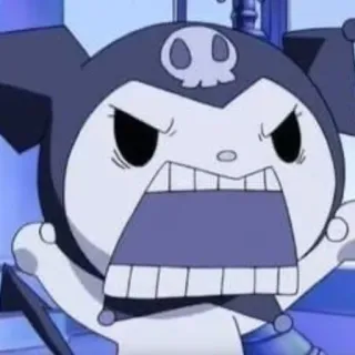 😡 Kuromi Kuromi, Anime, Dibujos animados, Enojado/a, Cráneo, Personaje telegram sticker