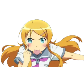 😝 chica anime, sacando la lengua, tirón de mejilla, tonto, gracioso, travieso telegram sticker