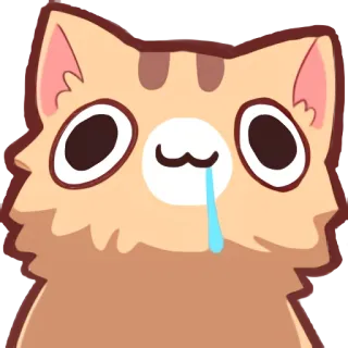 🤤 แมว, น่ารัก, เศร้า, ร้องไห้, คาวาอิ, อนิเมะ telegram sticker