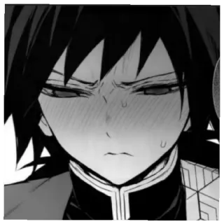 🌊 Giyu Tomioka Demon Slayer Аниме, Манга, Клинок, рассекающий демонов, Гию Томиока, Выражение лица, Румянец telegram sticker
