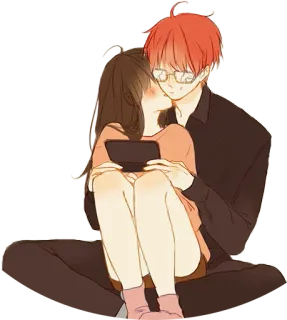 😘 coppia, amore, anime, relazione, cartone animato, uomo, donna telegram sticker