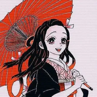 🌿 Nezuko Kamado Demon Slayer Anime, Demon Slayer, Nezuko Kamado, Regenschirm, Manga, Japanische Animation whatsapp sticker