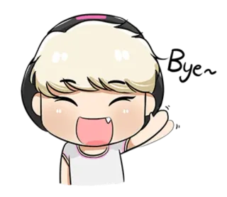 👋 Kreskówka, Uroczy, Anime, Naklejka, Postać, Machanie whatsapp sticker