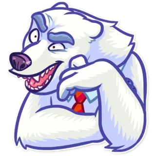 😑 oso polar, dibujos animados, animal, personaje, pegatina whatsapp sticker