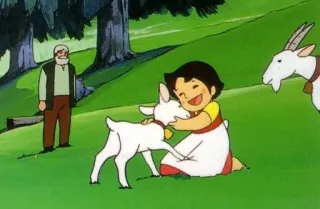 ☺️ Heidi аниме, мультфильм, коза, дети, девочка, Хайди telegram sticker