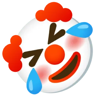 🤣 clown, sad, crying, emoji, cartoon telegram sticker
