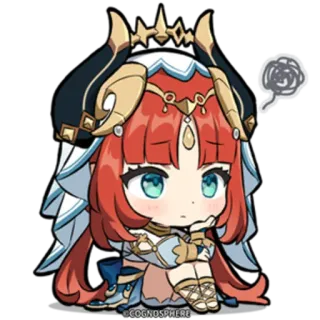 ⭐️ Nilou Genshin Impact Nilou, Genshin Impact, anime, sticker, chibi, cute, sad telegram sticker