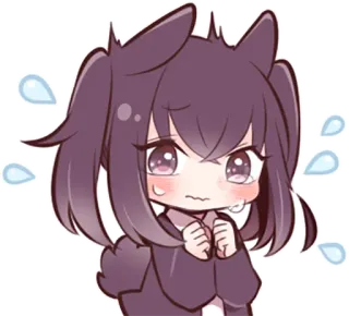 😭 Anime, Manga, Kawaii, Niedlich, Weinend, Traurig, Emotional, Mädchen, Chibi telegram sticker