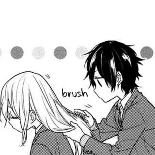 ♠️ brush Anime, Pincel, Cuidado, Cabelo, Mangá, Casal telegram sticker