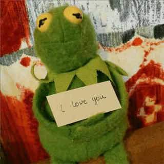 🐸 Kermit I love you kermit, amor, saudação, muppet, mensagem, fofo, positivo whatsapp sticker