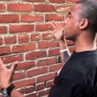 😊 Kanye West kanye west, meme, reaction, wall, talking, hand gestures, explaining telegram sticker