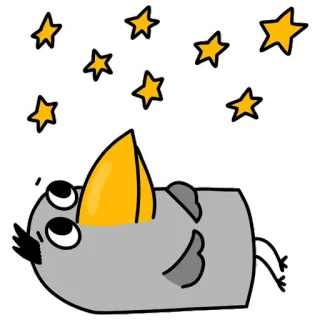 ⭐️ ptak, gwiazdy, słodkie, kreskówka, kapryśny telegram sticker