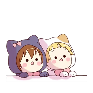 🤓 mono, kawaii, anime, dibujos animados, amigos telegram sticker