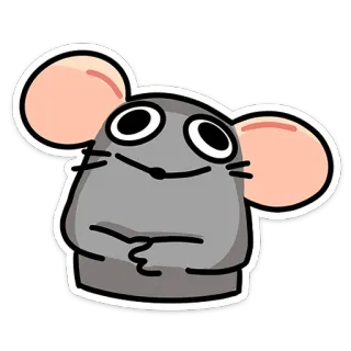😑 souris, animal, dessin animé, mignon, autocollant, rongeur telegram sticker