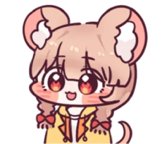 😃 Cartoon, Niedlich, Anime, Kawaii, Chibi, Maus telegram sticker