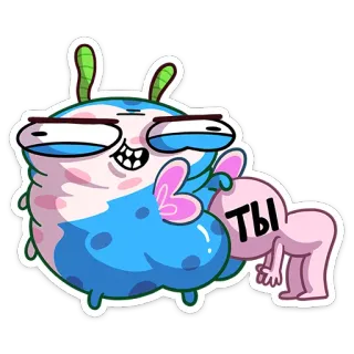 🍑 ТЫ cartoon, funny, monster, character, illustration telegram sticker