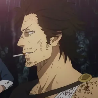 🚬 Yami Sukehiro Black Clover Yami Sukehiro, Black Clover, Anime, Rauchen, Charakter, Manga whatsapp sticker