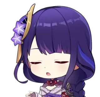 🎆 Raiden Shogun Genshin Impact anime, video game, genshin impact, raiden shogun, cute, chibi, sleepy telegram sticker