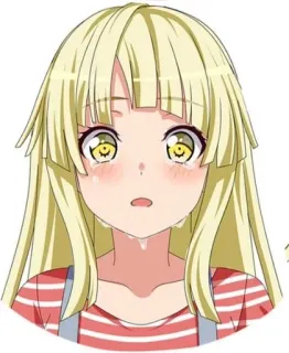 😢 anime, garota, chorando, loira, personagem, triste telegram sticker