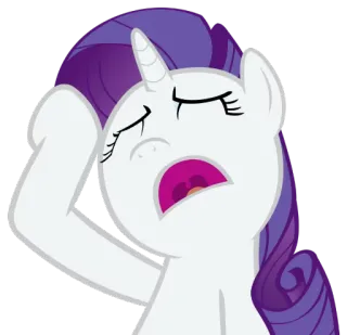 😭 Rarity My Little Pony pony, unicorn, cartoon, tired, exasperated, exhausted telegram sticker