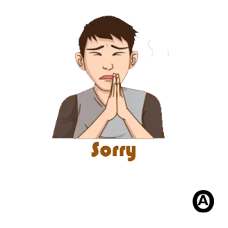 😧 sorry disculpa, lo siento, súplica, arrepentimiento telegram sticker