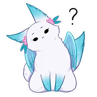 ❓ sticker, cute, cartoon, animal, question mark, flowers telegram sticker