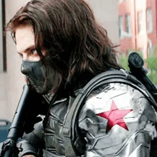 😐 Winter Soldier Зимний Солдат, Баки Барнс, Marvel, Супергерой, Оружие, Маска, Красная Звезда telegram sticker
