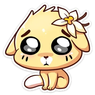 🥺 chó con, dễ thương, kawaii, động vật, chó, nhãn dán telegram sticker