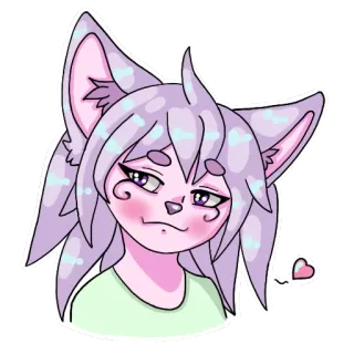 ❤️ cat, anime, kawaii, sticker, pastel, character, anthropomorphic telegram sticker