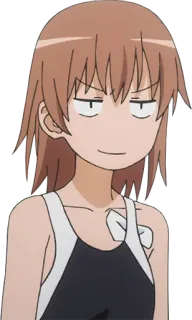 😏 Misaka Mikoto A Certain Scientific Railgun อนิเมะ, ผู้หญิง, ยิ้มเยาะ, เรลกัน, ตัวละคร, มิซากะ มิโคโตะ telegram sticker