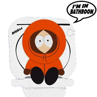 🚽 Kenny South Park I'M IN BATHROOM เคนนี่, เซาท์พาร์ค, ห้องน้ำ, ห้องอาบน้ำ, การ์ตูน, อนิเมชั่น telegram sticker