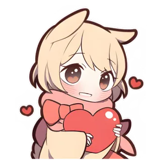 ❤️ Аниме, Девушка, Сердце, Любовь, Милый telegram sticker