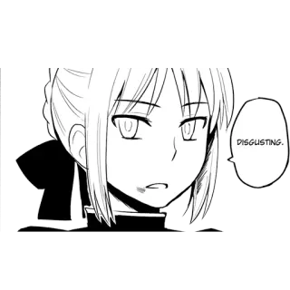 😒 DISGUSTING. anime, manga, disgust, expression, black and white telegram sticker